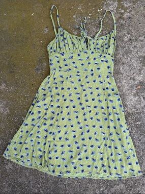 URBAN OUTFITTERS Vintage Green Floral Cami Sundress Dress